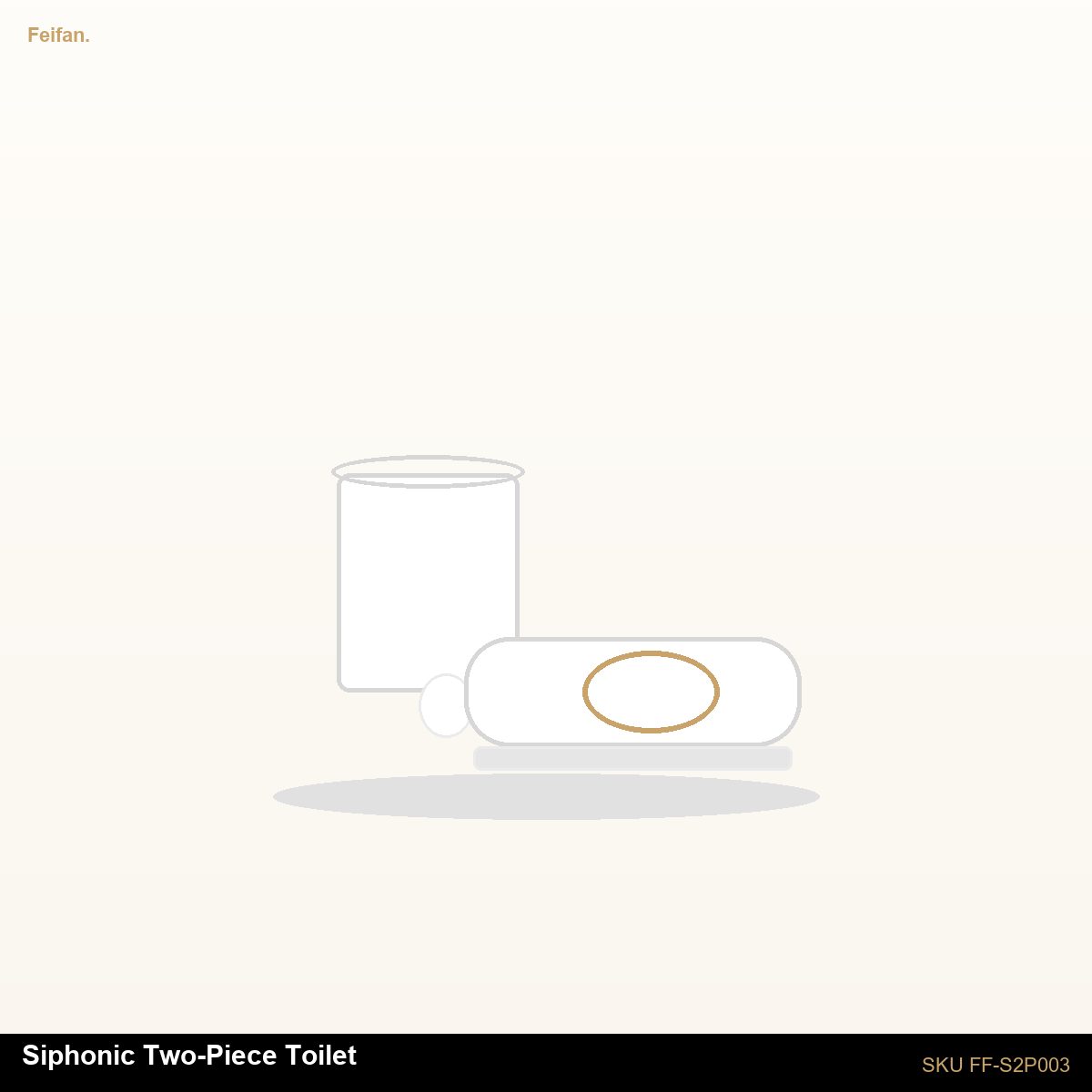 FF-S2P003 Siphonic Two-Piece Toilet